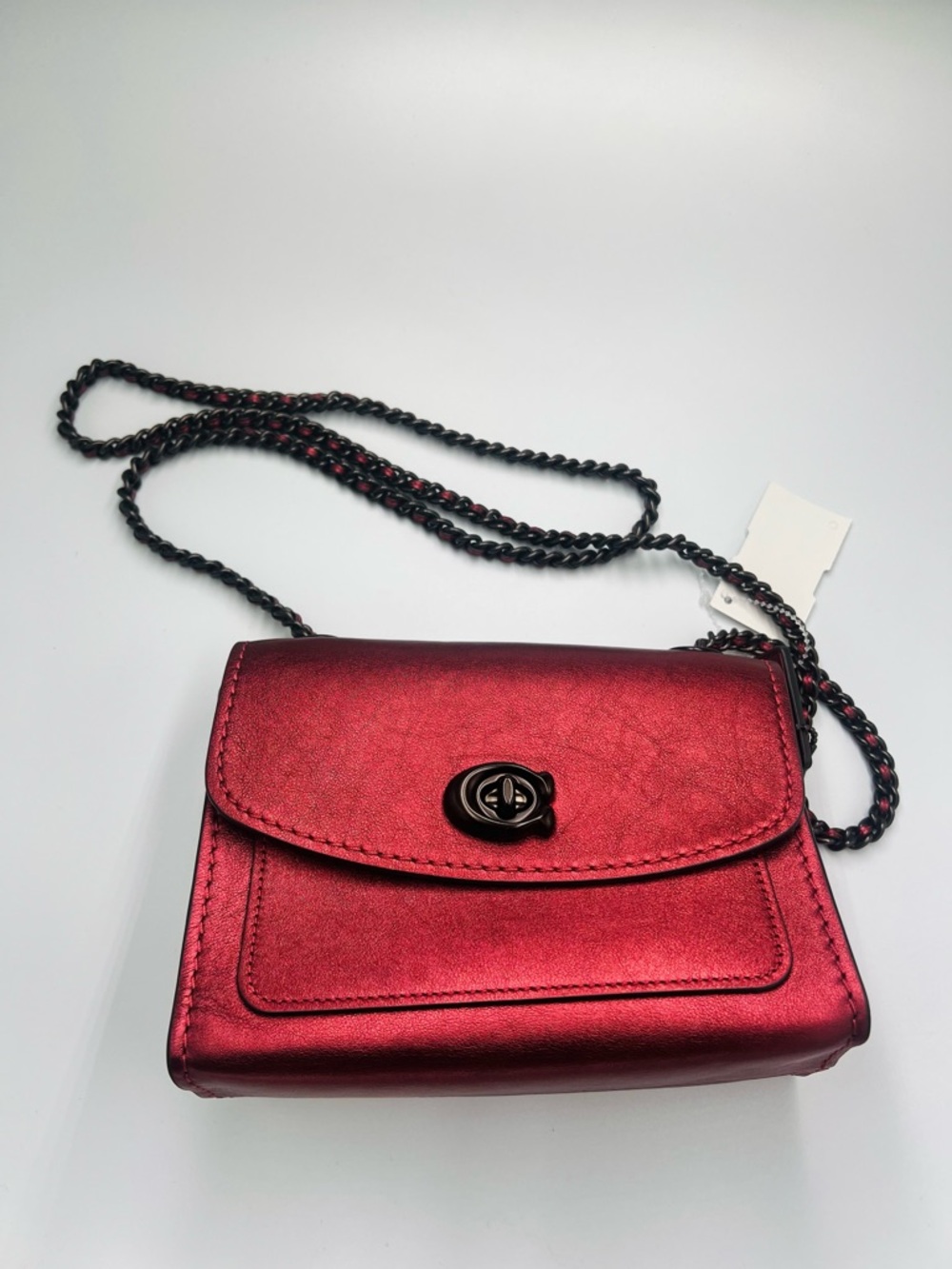 Coach Parker 18 Metallic Red Crossbody - Picture 2 of 9